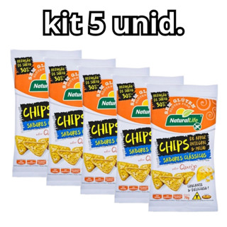 KIT 5 unid Chips de Arroz Integral e Milho Sabor Queijo Kodilar 70g