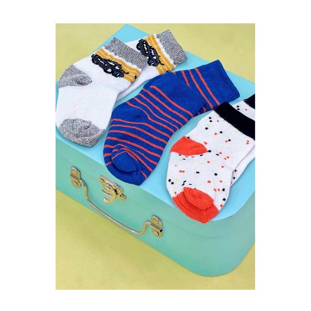 Meia Menino Kit c/ 3 Estampas Sortidas - Koda Meias - Baby & Kids Fashion