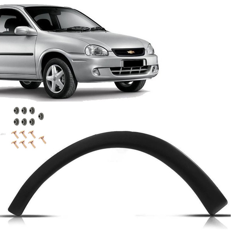MOLDURA PARALAMA CORSA WIND HATCH SEDAN WAGON PICK-UP 94 A 10 PRETO LISO