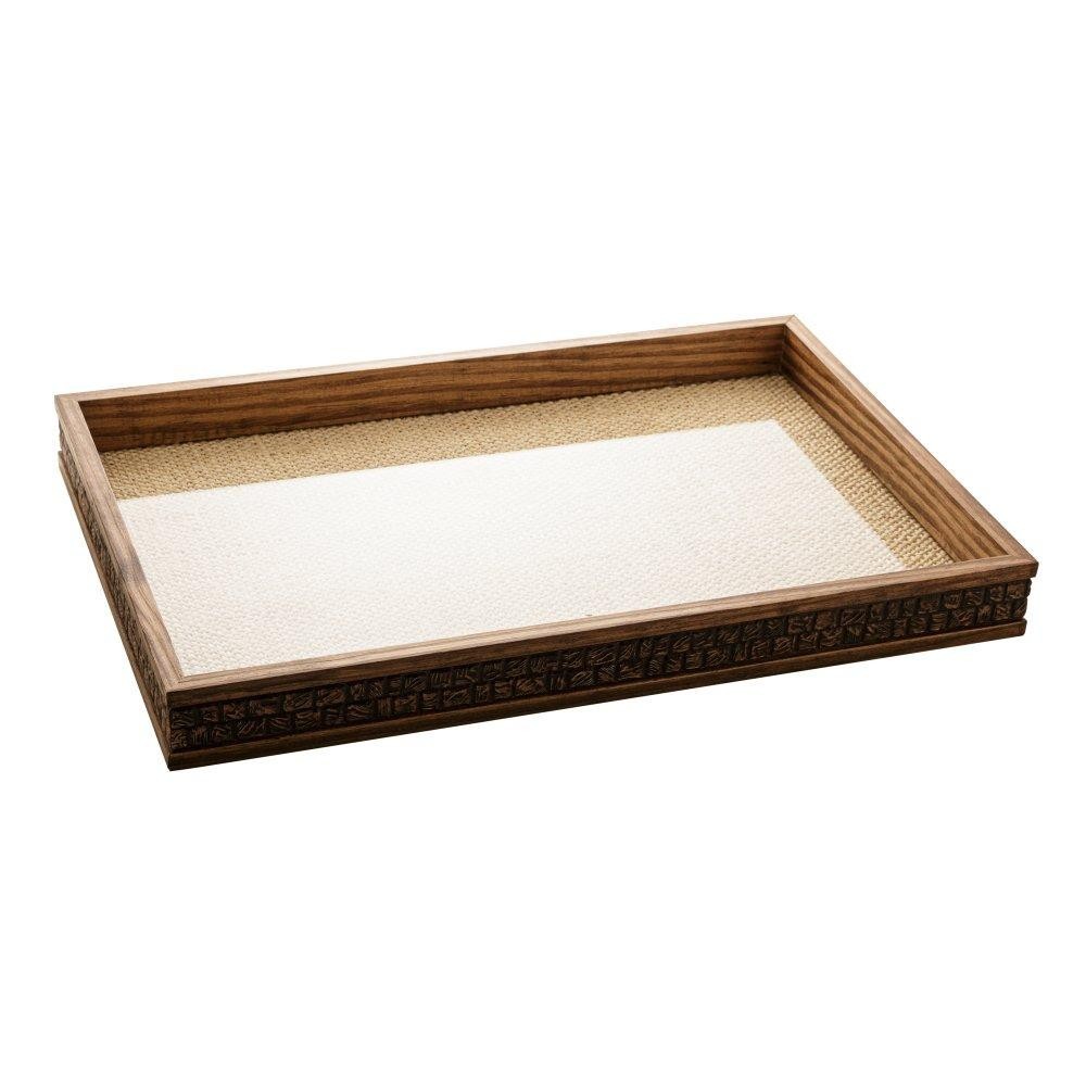 Bandeja Woodart de Madeira Coquinho Natural 45cm x 30cm