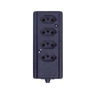 Barra 4 Tomadas Elétrica Quadrupla Régua Preta Para Fazer Extensão 3 Pinos 2P+T 10A 20A Femea Bivolt 110V 220V Plug em Oferta na Shopee