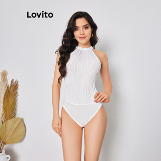 Lovito Body Elegante De Tecido Com Textura Jacquard Simples Para Mulheres LBL08056