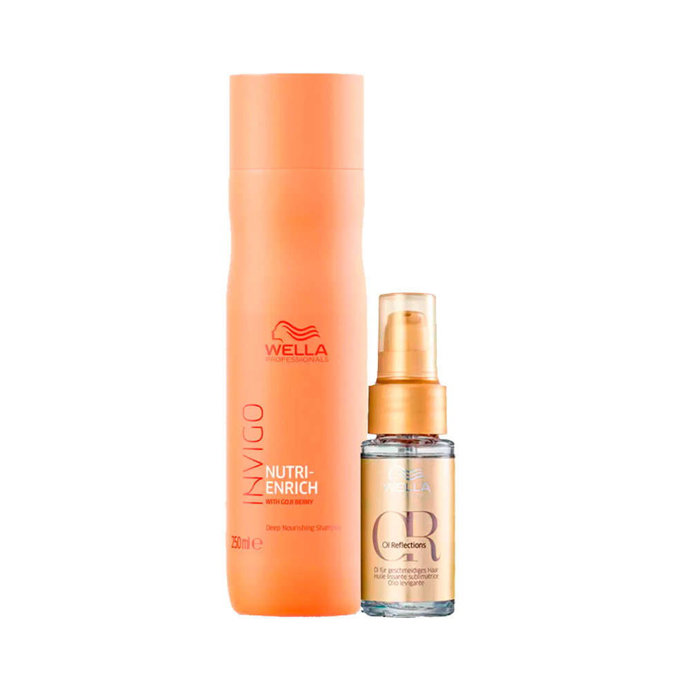 Nutri Enrich Shampoo 250ml + Oil Reflections - Wella