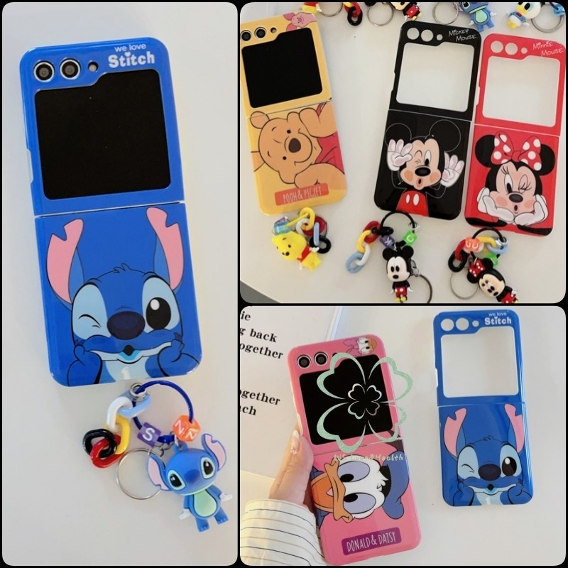Pingente De Moda Cartoon Capa Macia Samsung Galaxy Z Flip 6 5 4 3 5G Caixa Fina 