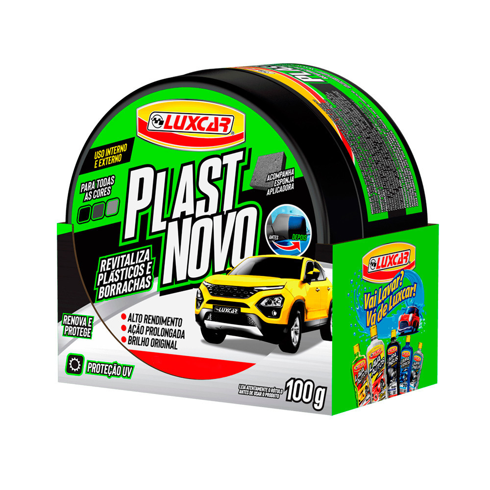 Renovador de Plásticos e Borrachas Brilho Original Luxcar 100g em Oferta na Shopee