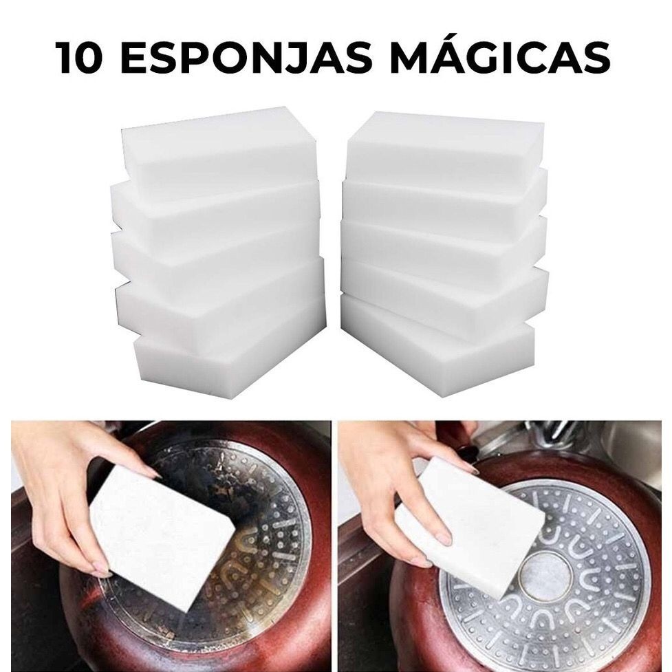 Kit 10 Esponja Mágica Buchinha Tira Manchas Limpeza Leve 10 Peças
