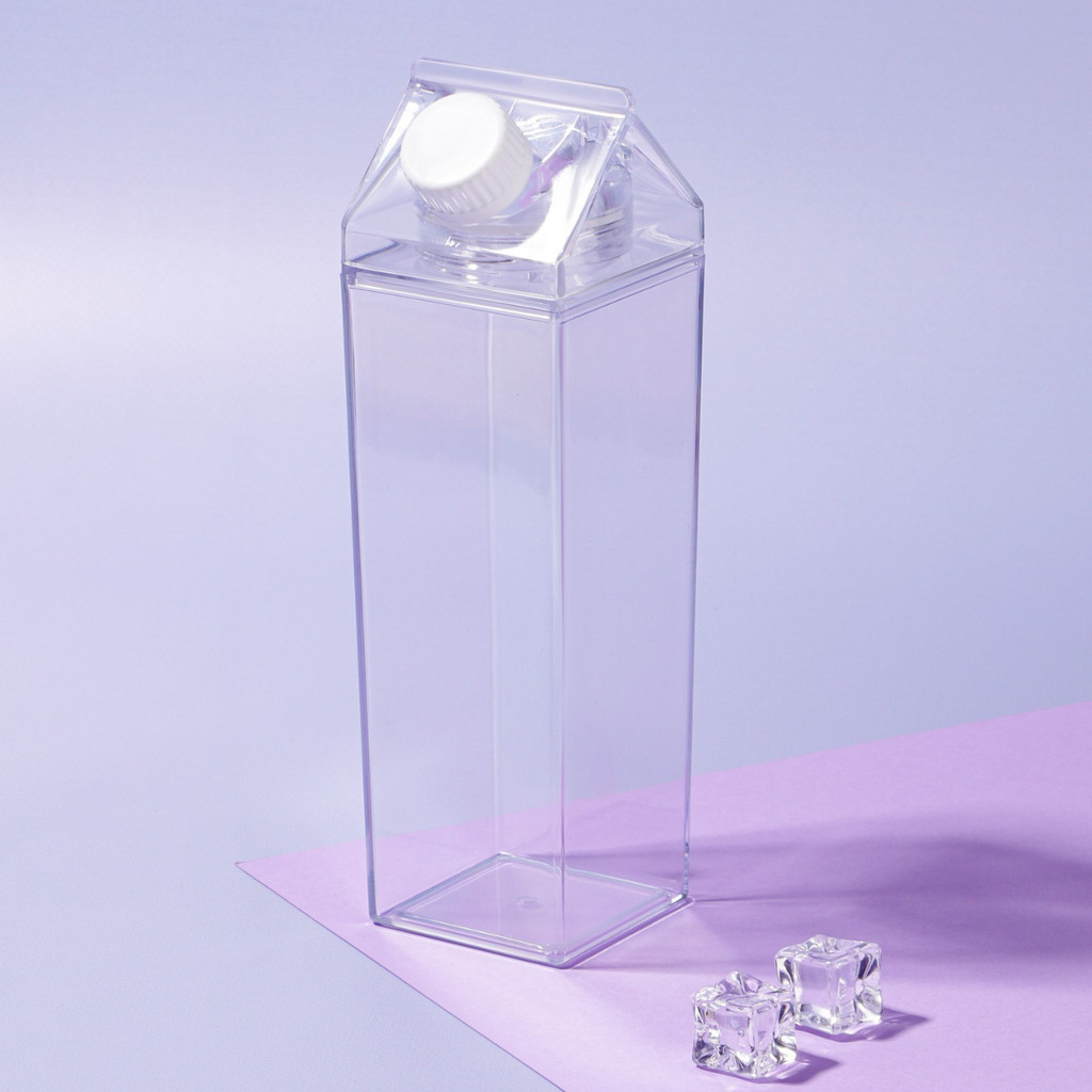 Garrafa Bebida Acrílico Caixa De Leite 1/2L em Oferta na Shopee