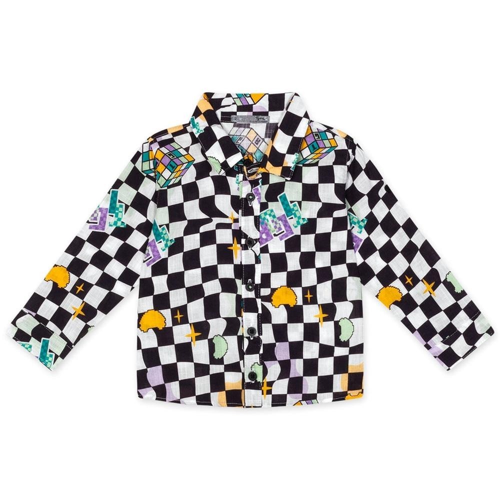 Camisa Xadrez Manga Longa Infantil Masculina Tigor em Oferta na Shopee