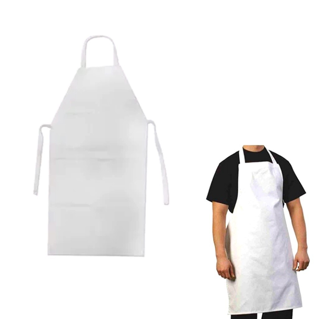 Avental Branco PVC Para Proteção Fronta Açougue Churrascaria Cozinhas Industriais Apicultor Padaria Peixaria Impermeável