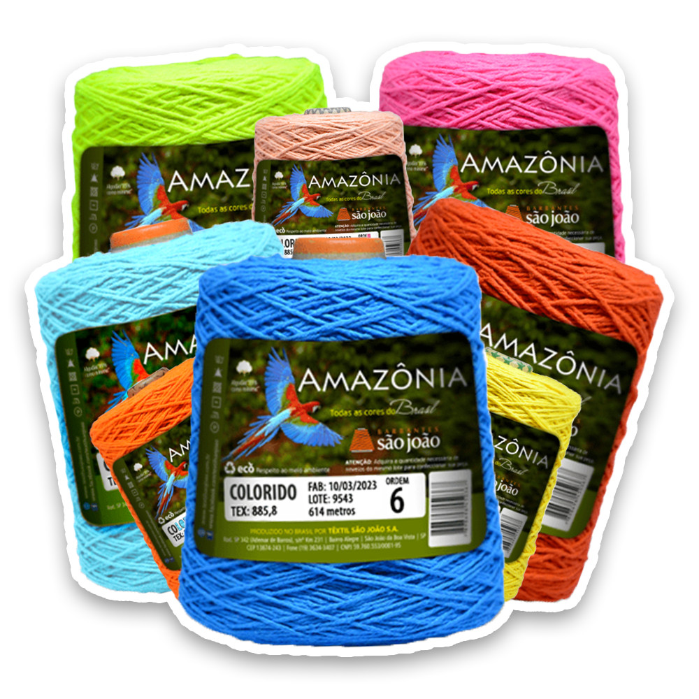 Barbante de Algodao numero 6 - Amazônia 400g sousplat artesanato, tapete, macrame