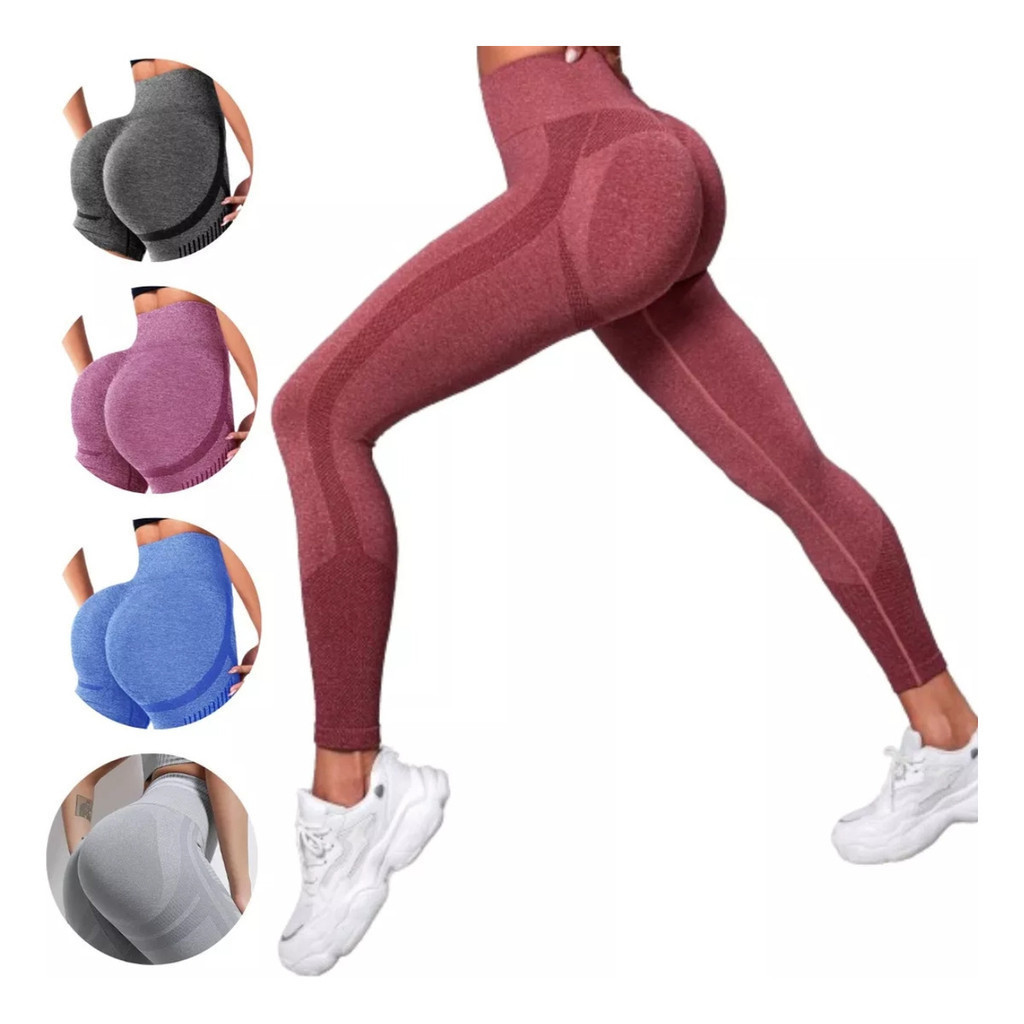 Kit 2 unidades Calça Legging Academia Levanta Bumbum Fitness Sem Costura Cintura Alta Kit 1 ou 2 Calças em Oferta na Shopee