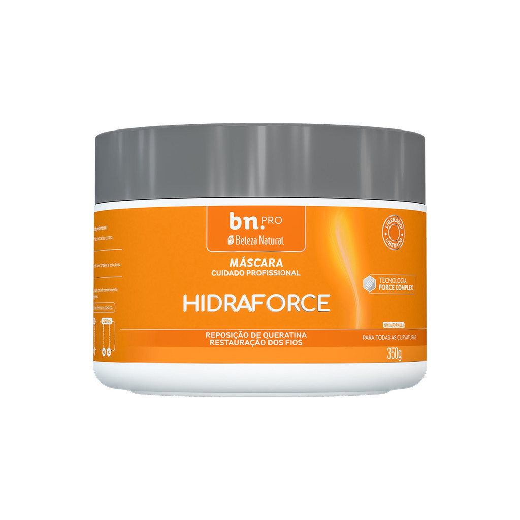 Máscara de Hidratação Capilar Profissional Beleza Natural Hidraforce 350g em Oferta na Shopee