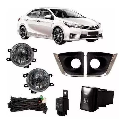 Farol de Milha Kit c/ 2 Aux Corolla 2014 até 2017 Moldura Preta em Oferta na Shopee