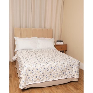 Colcha Casal Matelassê Arte&Cazza Estampa Floral Off White