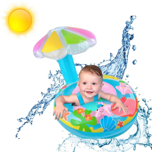 Super Boia azul para bebê inflável piscina formato cogumelo   KL1002750