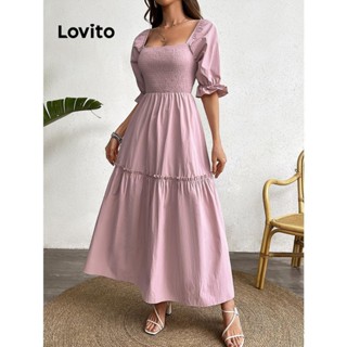 Lovito Vestido De Baile Casual Simples Com Bata Para Mulheres LSE01004
