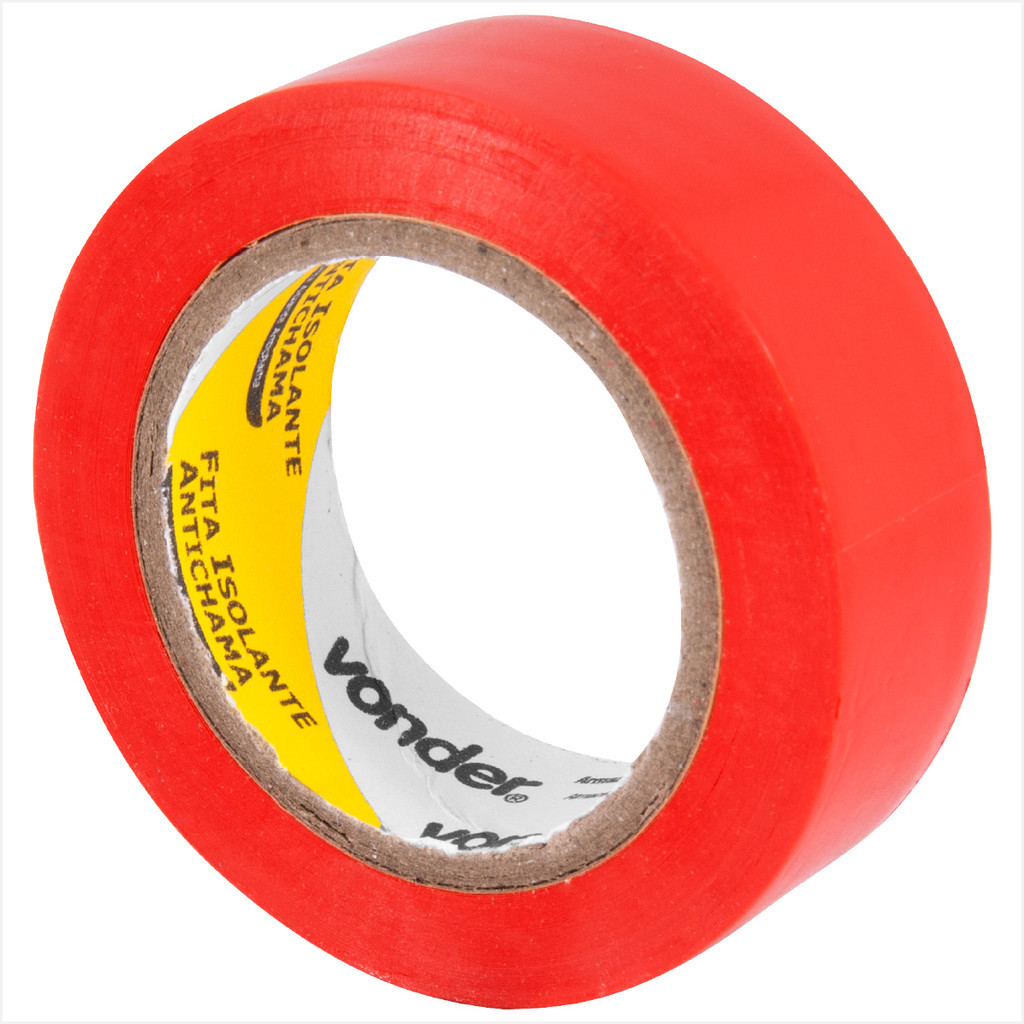 Fita Isolante Vonder Preto Branca Azul Verde Vermelha Amarela 19 mm x 10 m Resistente Fogo Umidade — imagem 2 de 2