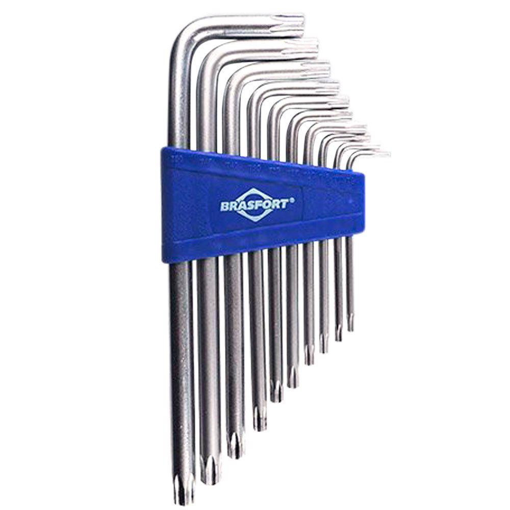 Jogo de Chave Tork L Longa de T09 a T50 10 Peças 7835 BRASFORT em Oferta na Shopee