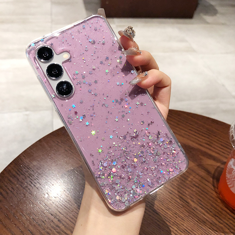 Bling Glitter Lantejoulas Macio TPU Caso De Telefone S25 S24 Ultra S23 PLUS S22 A15 A05 M54 M15 A25 A24 A55 A35 A34 Cris em Oferta na Shopee