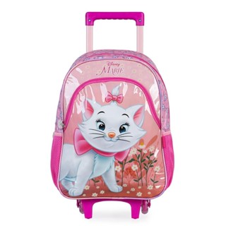 Mochila Escolar Feminina de Rodinhas Gata Marie Rosa em Oferta na Shopee