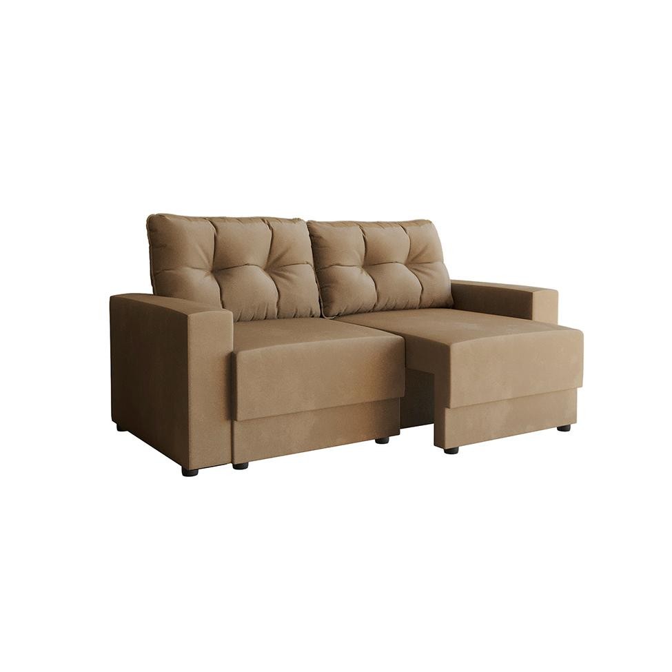 Sofá 2 Lugares Retrátil Lubeck Suede Bege 140 cm - Home & Living