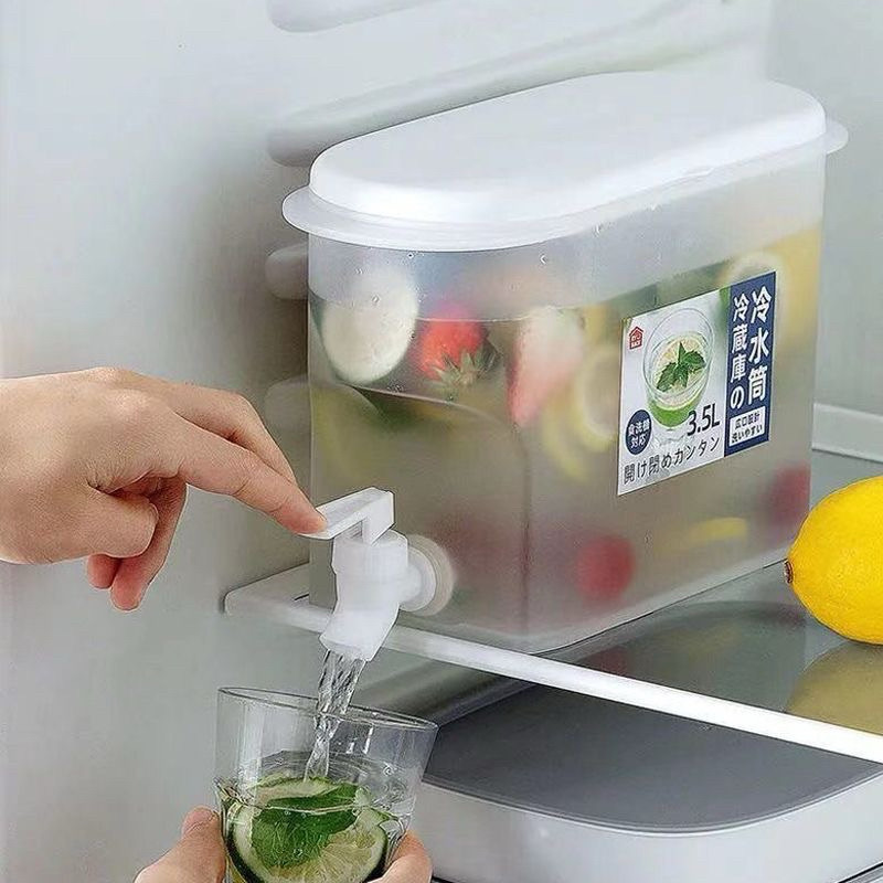3.5L Suqueira Plastica com tampa para Geladeira Com torneira capacidade 3,5litros para agua saborizada em Oferta na Shopee