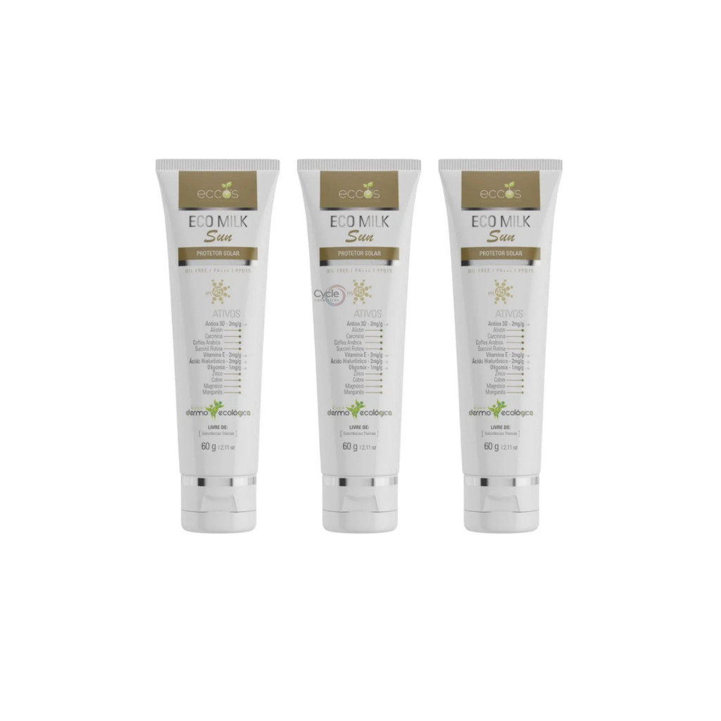 3 Unidades Eco Milk Sun Antioxidante 60g Eccos