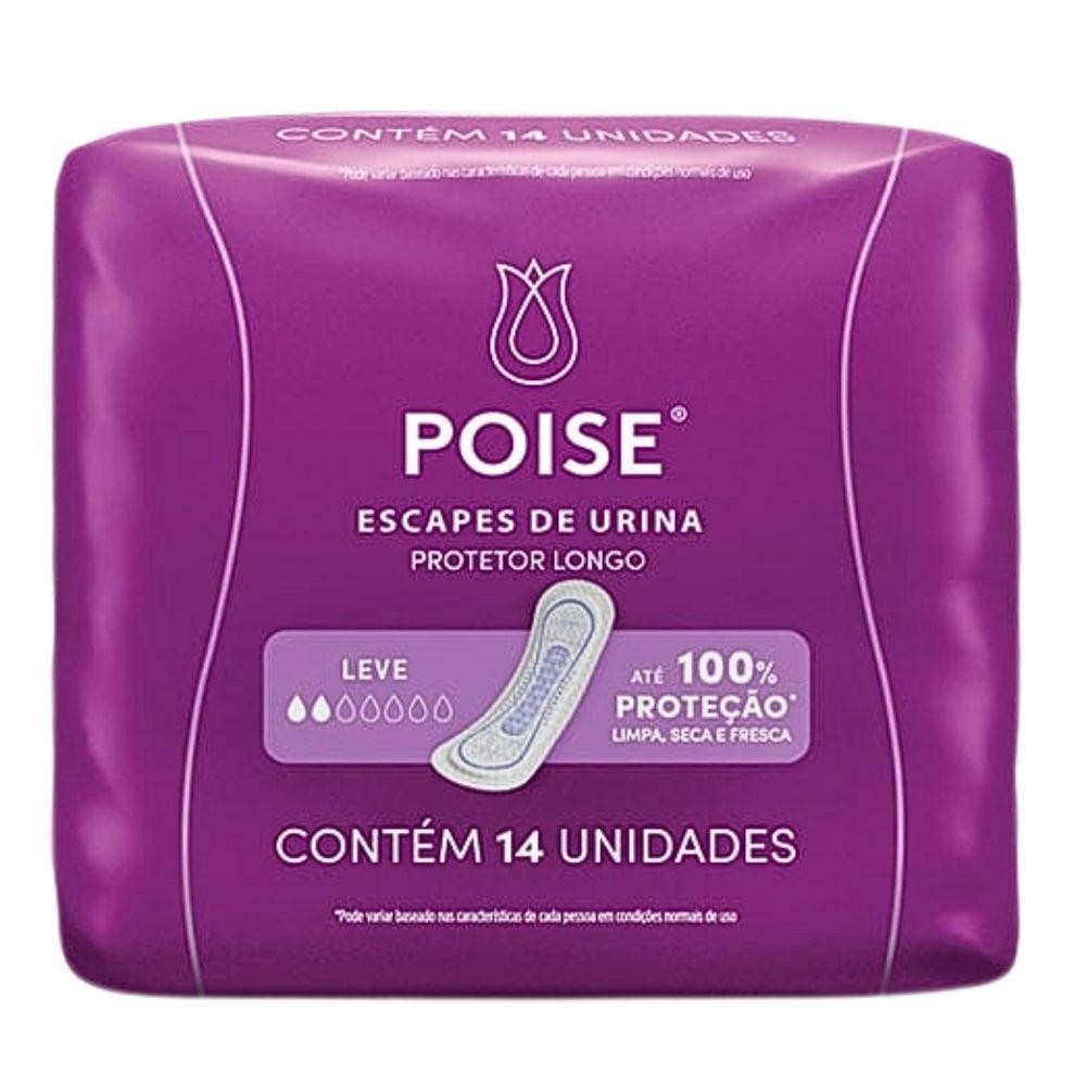 Poise Protetor Diário para Escape de Urina – Absorção Leve, 14 Unidades em Oferta na Shopee