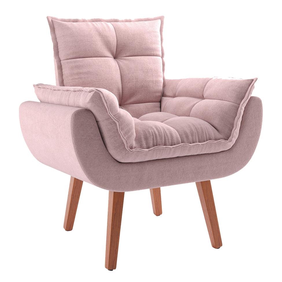 Poltrona Lidi Suede Rosa Claro em Oferta na Shopee