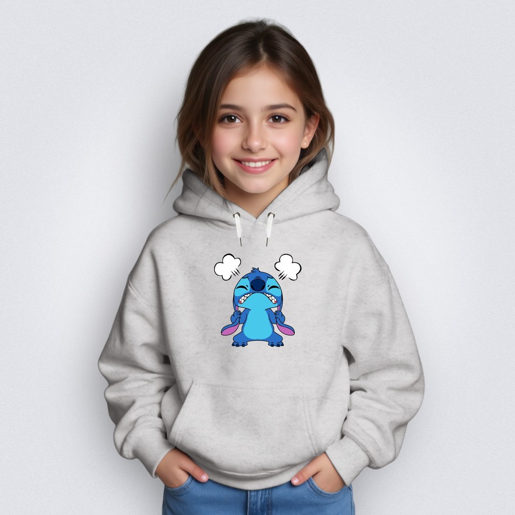 Moletom Infantil Canguru Capuz Sti-tch Bravo Desenho Filme Lilo Criança Casaco