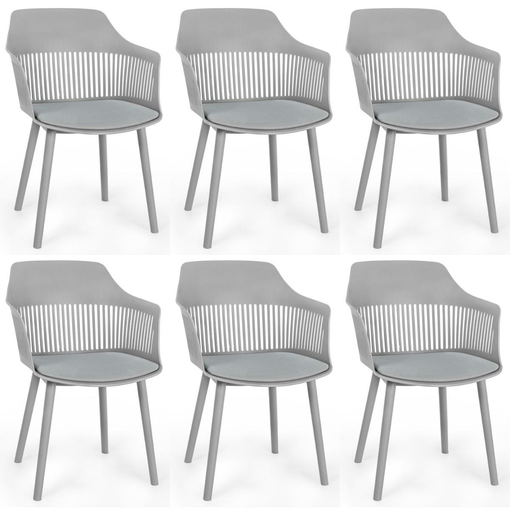 Kit 6 Cadeiras de Jantar Estofada Marcela em Oferta na Shopee