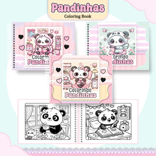 Livro De Colorir Panda  Folha 180g Capa Dura A5 Com Acetato em Oferta na Shopee