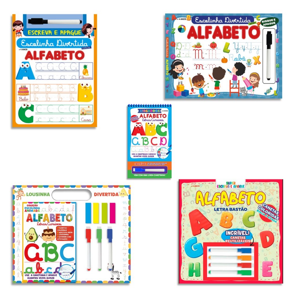 Combo Escolinha Divertida Alfabeto Extra - Kit com 5 Livros