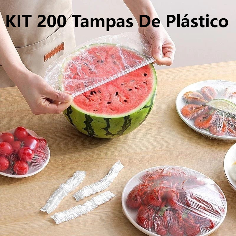 Novo Kit Com 200 Tampas De Plástico descartável para alimentos