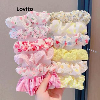 Lovito Laços De Cabelo Casuais Ditsy Floral 6 Peças Macaron Color Little Fresh Para Mulheres LCS07121