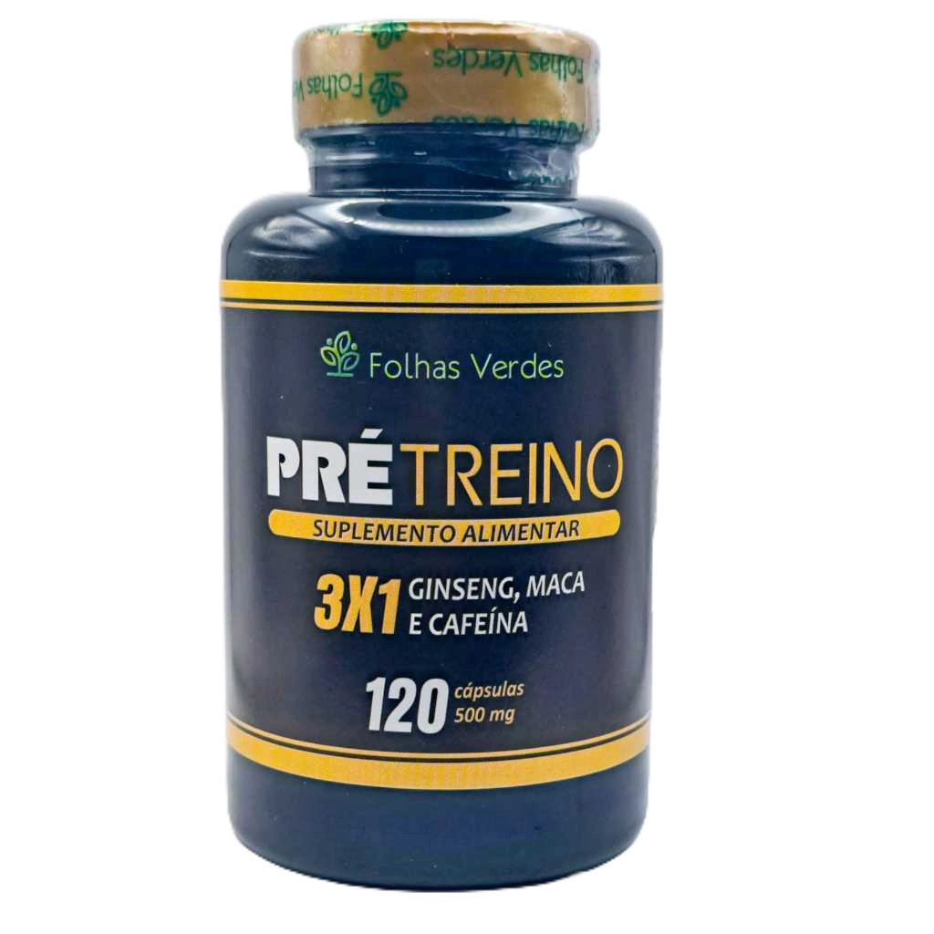 Pré Treino Energético 120 cápsulas - Explosão Natural de Vitalidade com Ginseng, Maca e Cafeína