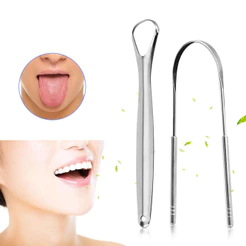1/2 PCS Língua Raspador de Aço Inoxidável Língua Cleaner Higiene Raspador Freshens Respiração