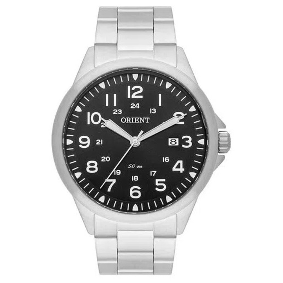 Relógio Orient Masculino Prata Preto Ref - MBSS1380 P2SX