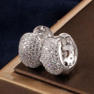 Par de Brincos Cravejados Ice de luxo Banhado a prata e ouro 18K em Oferta na Shopee