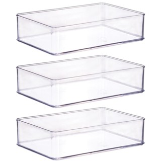 Organizador de plástico acrílico 21,9 x 14,6 x 5,45 cm H1 3 unidades Plasutil ref.15450 em Oferta na Shopee