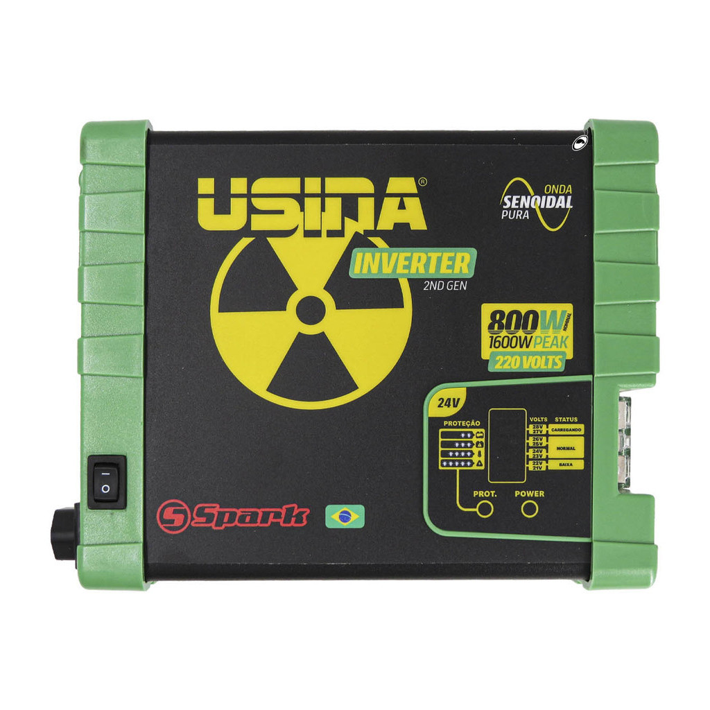 Inversor de Tensão Senoidal Usina Inverter 800W 24VDC 220VAC 1600W Peak