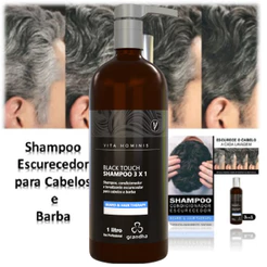 Shampoo Grandha escurecedor para cabelo branco grisalho tônico gradual de cabelo Homem e Mulher