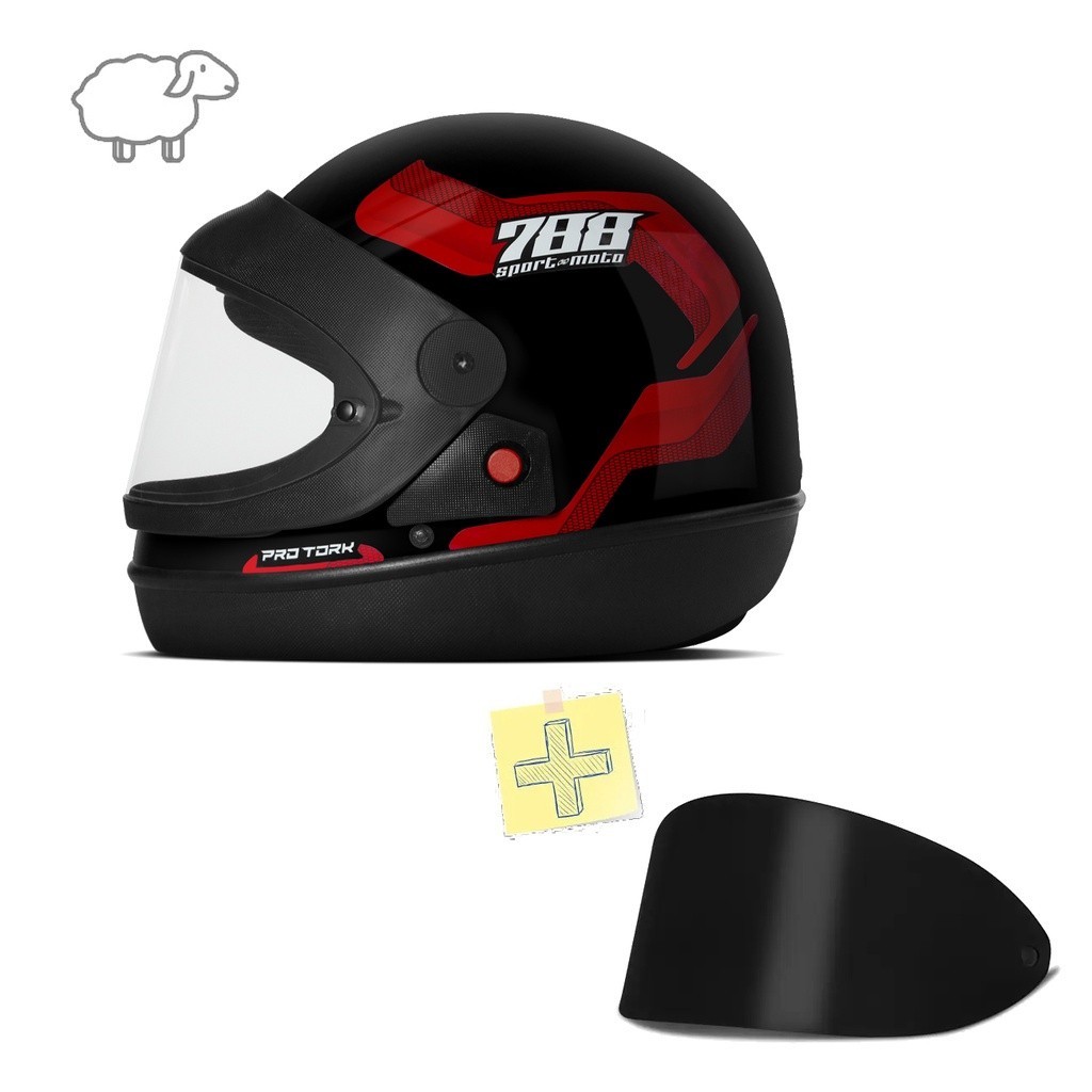 CAPACETE SPORT MOTO 788 Fechado Automatico Barato Pro Tork Masculino Feminino Moto Mais Viseira Fumê