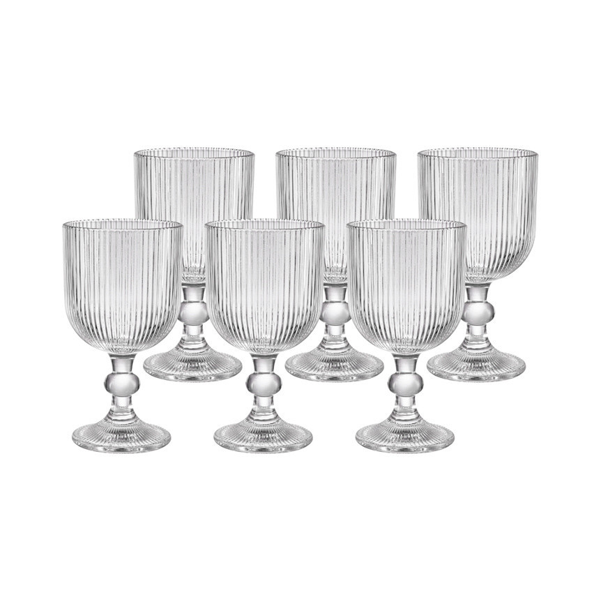 Jogo de Taças para Água/Vinho Graffiato em Vidro 6 Peças 370ml – Hauskraft