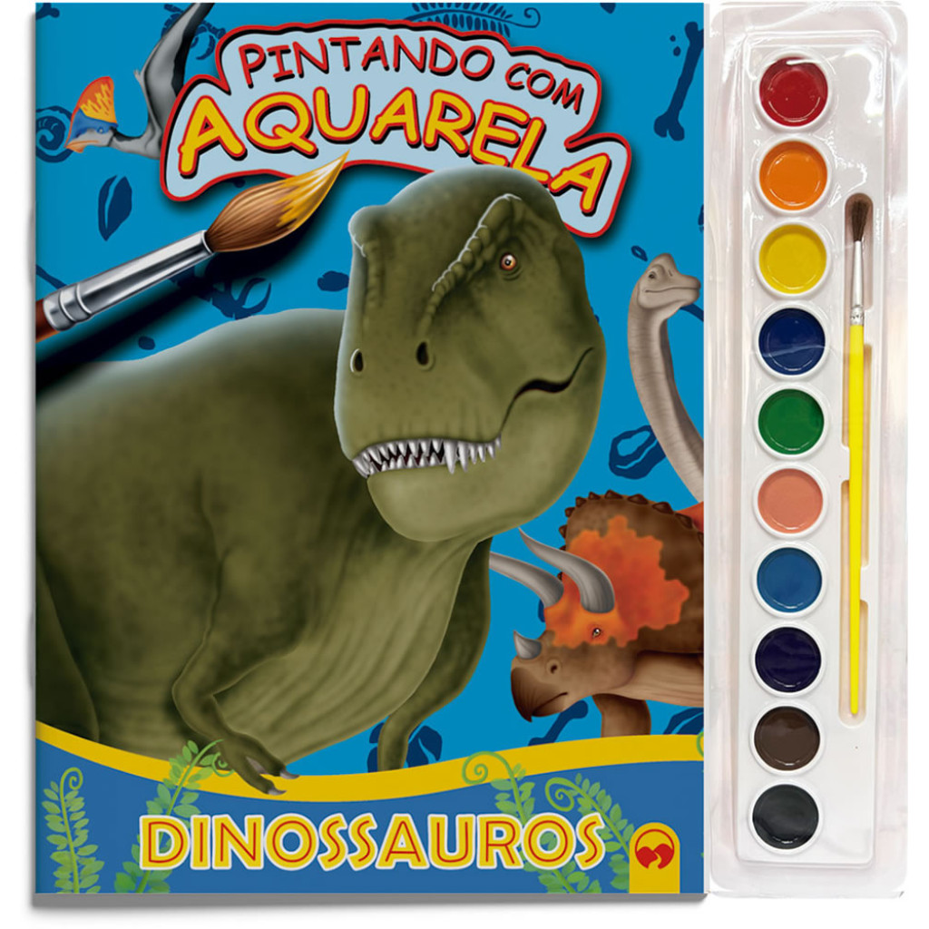 DINOSSAUROS PINTANDO COM AQUARELA