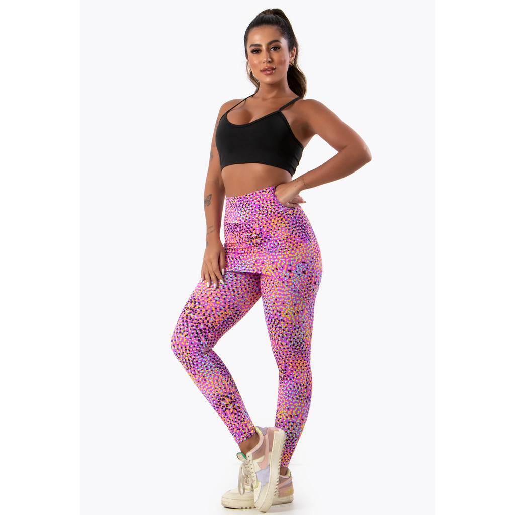 Calça Legging Saia Suplex Estampada Fitness Academia Tapa Bumbum
