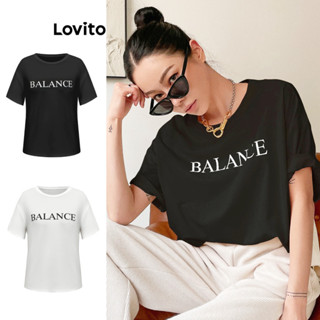 Lovito Camiseta com Estampa para Mulheres L80ED011