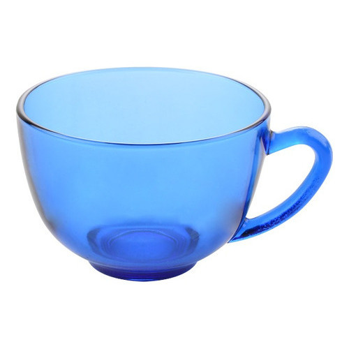 JOGO 6 XICARAS DE VIDRO AZUL 225 ML P/ CAFÉ CHA MOD. PERA