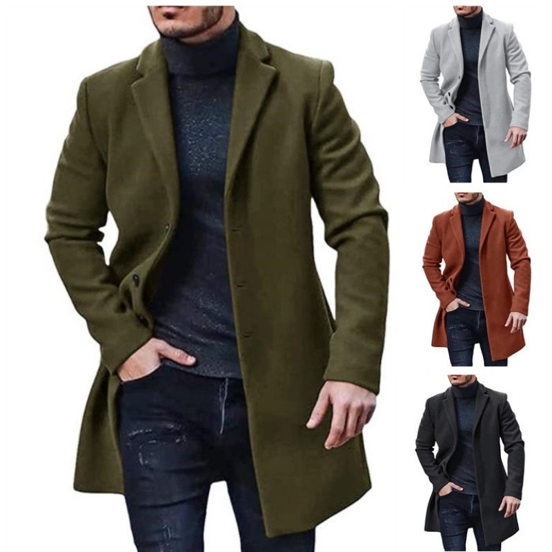 Casaco Espessado De Outono Inverno Sobretudo Masculino em Oferta na Shopee