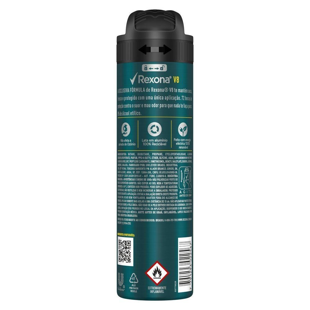 Detalhes do Desodorante Antitranspirante Rexona Men V8 150ml